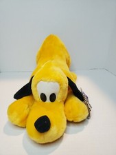 13" VINTAGE DISNEY LAYING PLUTO PUPPY DOG YELLOW STUFFED ANIMAL PLUSH TOY BIG