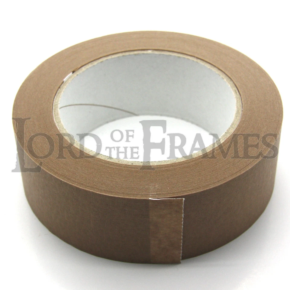 38mm x 50m Brown Paper Self Adhesive Backing Tape Picture Frame Framing FREE p+p - Image 1 of 1