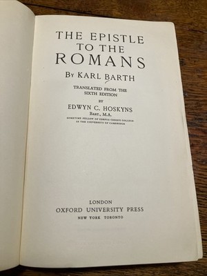 The Epistle To The Romans By Karl Barth HC Ex Library Oxford 1957