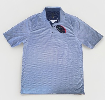 Greg Norman Men ML75 Polo Shirt Golf Technical Performance Play Dry MEDIUM Blue