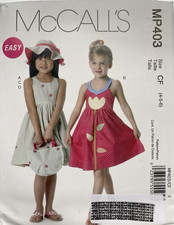 McCall's Sewing Pattern MP403, Size 4-5-6, Children's' Dress with Appliques