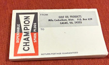 CHAMPION BUJÍAS GULF LABEL PAD Gas y Petróleo Coleccionables Gasolina Bomba Etiqueta