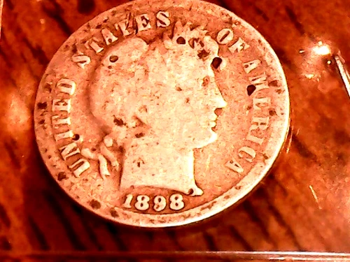 1908 SILVER BARBER DIME - GRADES "GOOD"