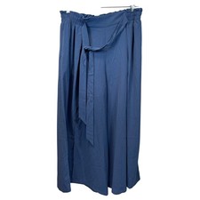 Grace Karin Wide Leg Paperbag Pants Blue Plus Size 2XL NWT Women  s Trousers
