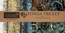 Timeless Treasures Tonga Treats - STORMY - 42 5" Batik Fabric Squares