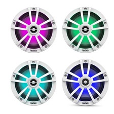 4x Infinity 6.5" 225 Watt White Marine RGB LED Lighting Coaxial Speakers