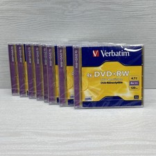 Image of Verbatim  DVD+RW 4x Disc in Non Print Jewel Case Pack of 8