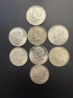 Lot of 8 Kennedy Half Dollars — 40% Silver Coins  XF-UNC. Coins