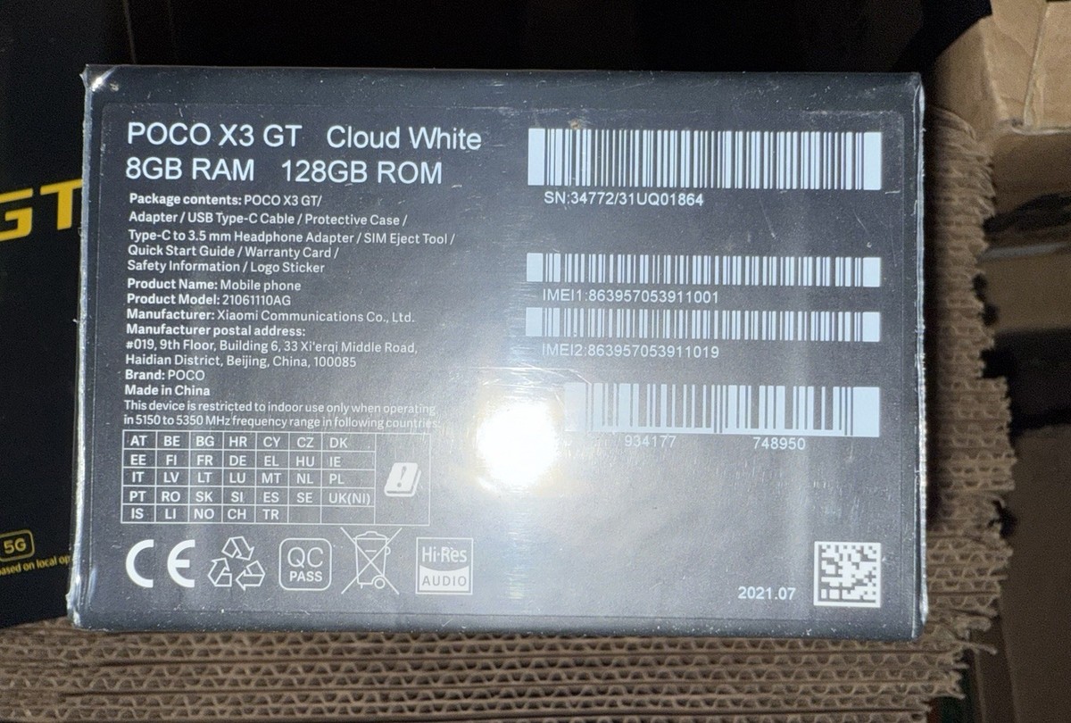Xiaomi Poco X3 GT 128GB 8GB RAM (FACTORY UNLOCKED) 6.66
