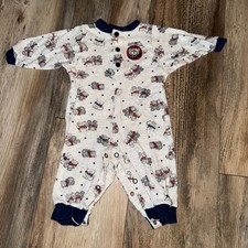 Vintage Carter's Baby Teddy Bear Print Footless Romper 3-6M