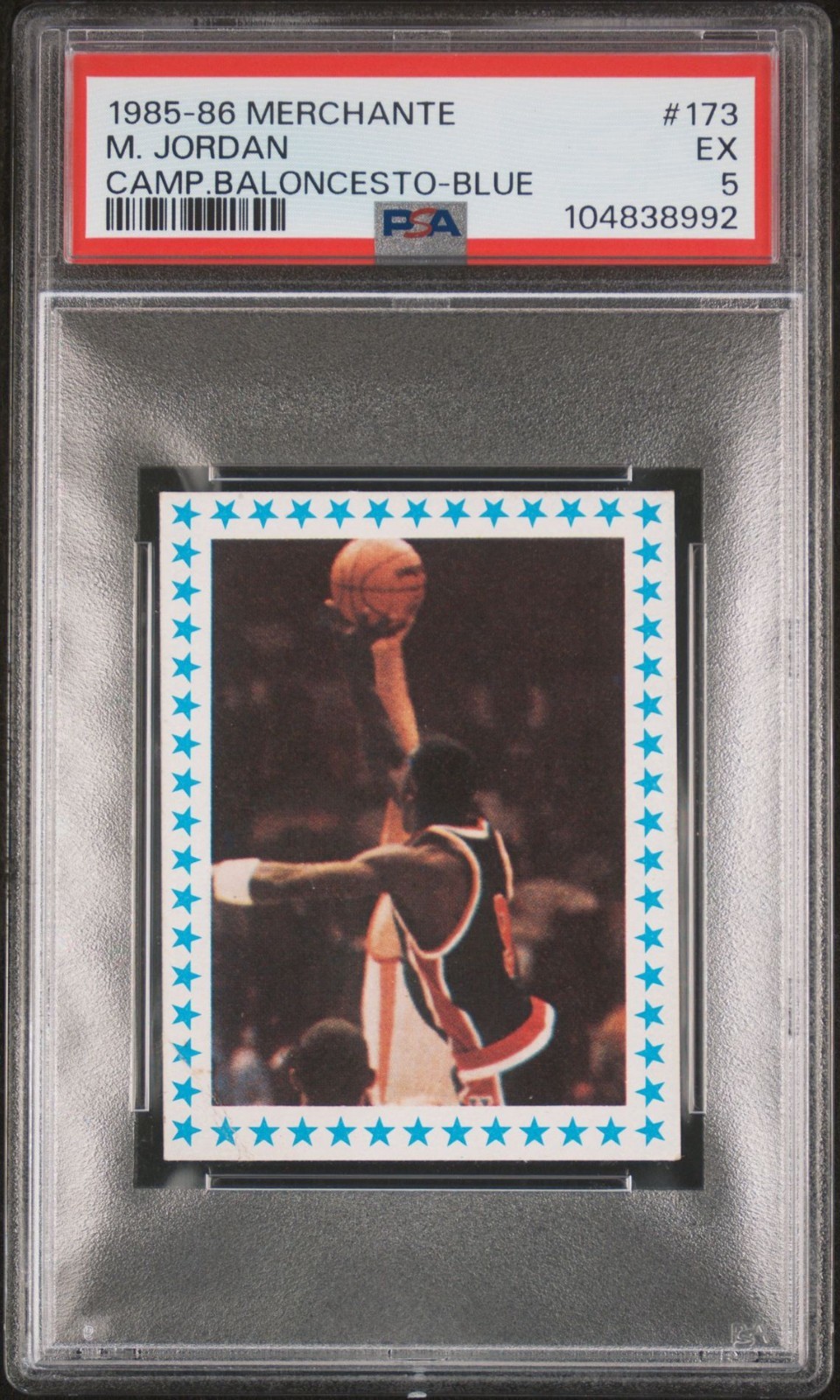 PSA 5 Merchante Michael Jordan 1985-1986 ROOKIE #173 merchante clesa Blue Back