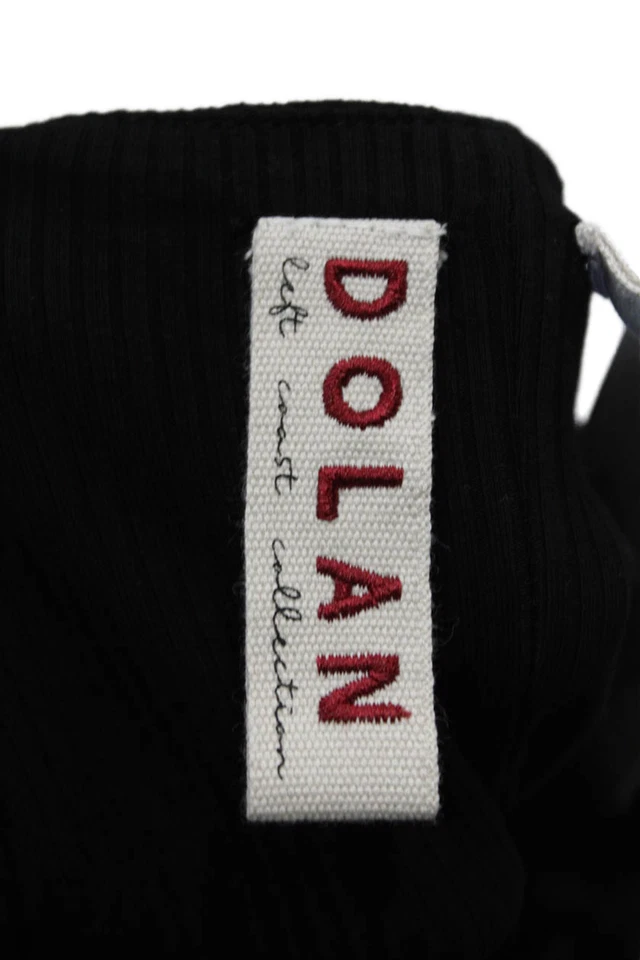 Mini Vestido Dolan Mujer Manga Larga Cuello en V Corte Tejido Negro Talla Extra Pequeño Foto 4 de 4