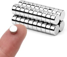 40pcs Small Round Refrigerator Magnets - Mini Craft 6x2.8mm-40pcs, Silver