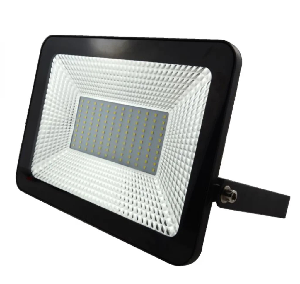 Outdoor Light Black 100w LED Low Energy Floodlight Daylight White Flood