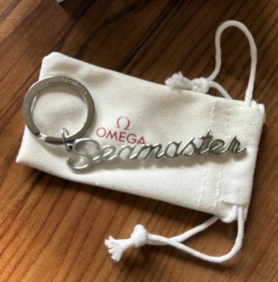 RARE NIB OMEGA SEAMASTER STEEL DEALER KEYCHAIN BOX POUCH