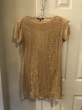 ASOS Gold Beaded Dress; MIDI, Cutout; HOCO, Formal; See Description; Some Flaws