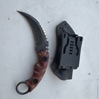 D2 Steel Blade Fixed Blade Knife Full Tang Karambit Tactical EDC Knife + Sheath — photo 1
