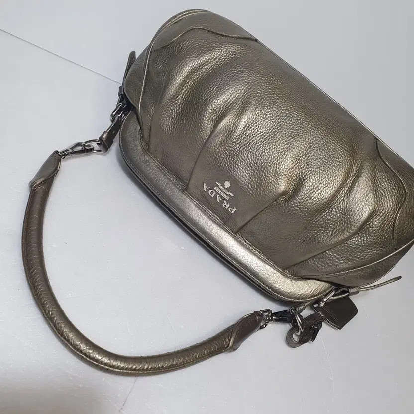 Prada Leather Small Tote Bag - Genuine, Gold Accent thumbnail 3