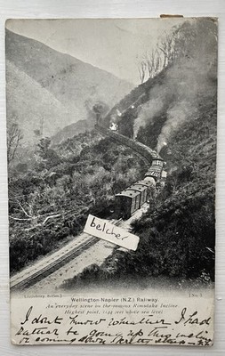 1904 Neuseeland Wellington Napier Eisenbahn Rimutaka Steigung gedruckte Postkarte