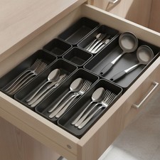 Multifunctional 9 Pcs Stackable Drawer Organizer Set - Durable Stylish Storage