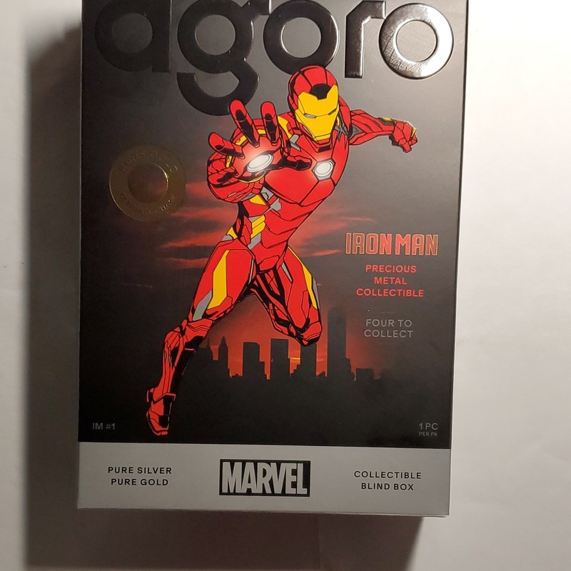 Agoro Marvel Iron Man Blind Box 1/2 oz .999 Silver Coin Fully Engraved Color