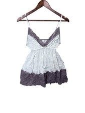 White & Purple Lace Babydoll Cami Top Medium Y2K Fairy Grunge Romantic Resort