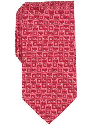 Perry Ellis Men Randall Neat Square Tie Coral