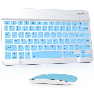 Bluetooth Keyboard and Combo, Qwert Layout Universal Ultra-Slim Wireless Keyb...