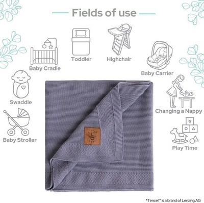 Dua Blue 100% Tencel Blanket 80x100cm   New With Tags 45