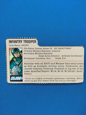 GI/G.I. JOE FILE CARD - INFANTRY TROOPER GRUNT (a)  - Hasbro vintage