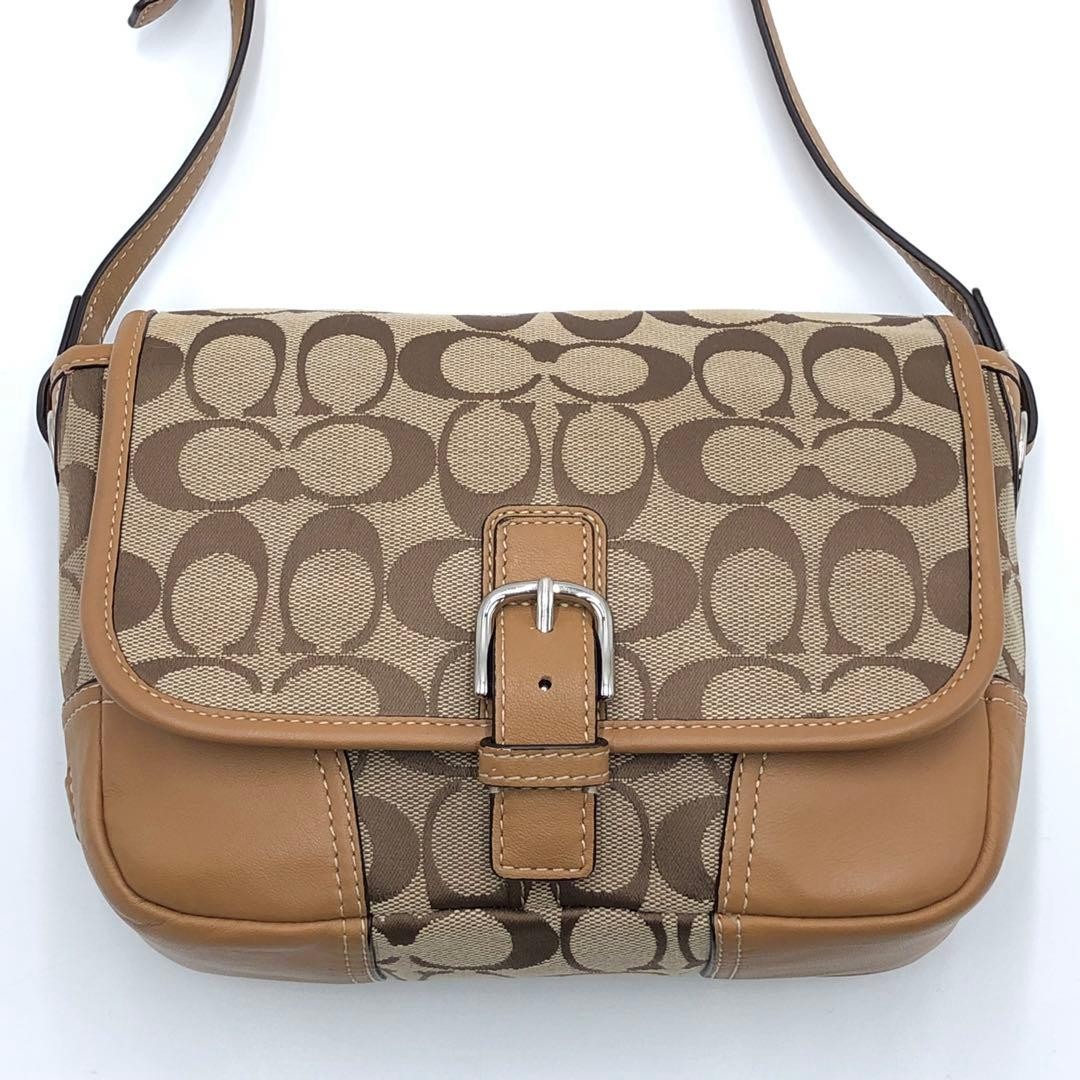 Coach Signature Shoulder Bag Canvas Beige Authentic G01081120 thumbnail 18