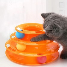 Pet Cat Crazy Ball Disk Interactive Toys Amusement Plate Trilaminar Funny Toy