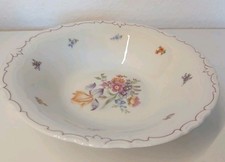 Porzellan Obstschale mit bunten Blumen dekorativ - 27,5 x 6,8 cm