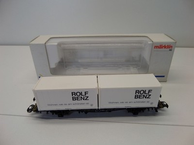 Märklin Freight Car Wagon 4850 H0 Container wagon 'Rolf Benz' of the DB