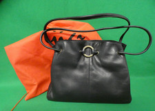 black leather shoulder bag from the Gigi Othello Collection