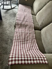 Waverly Red Cotton Valance Curtain 16x78” Farmhouse Primitive Plaid Barn Farm