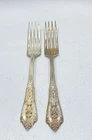Wallace Rose Point Sterling Silver Place Fork Set 2 Piece 7 Inch