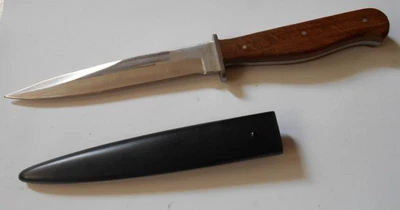 altes Jagdmesser Fahrtenmesser Gürtelmesser mit Metallscheide Holzgriffschalen - Bild 1 von 4