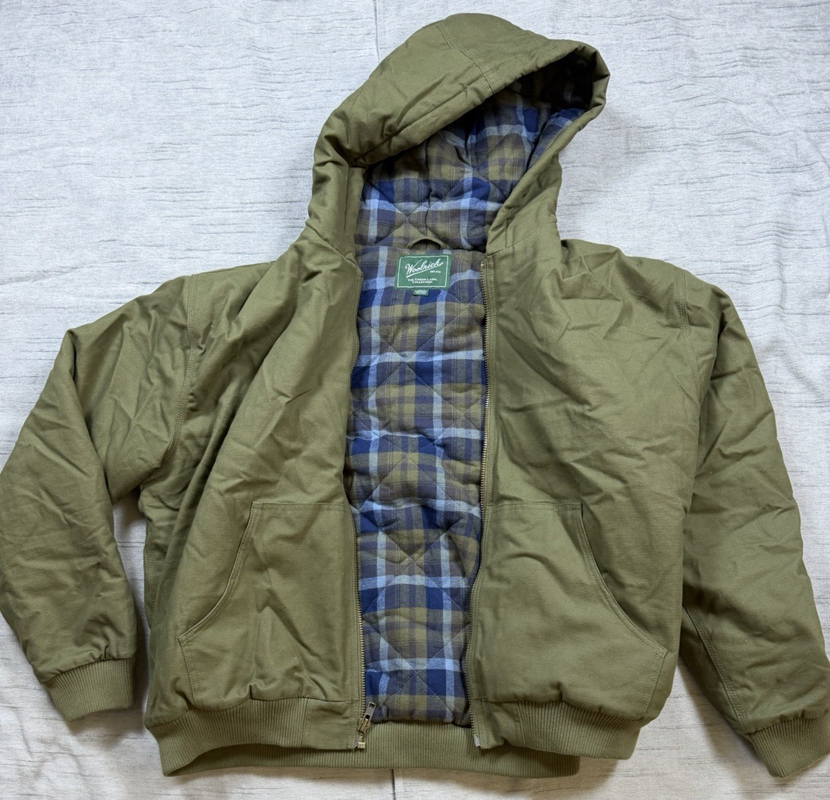 Woolrich Green Label Collection Flannel-Lined Hooded Work Jacket