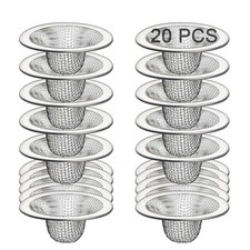 20Pcs Bathroom Sink Drain Strainer Screen Mesh, 2.75'' Stainless Steel Slop