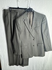 Jos A Bank 43L Grey Brown Mix Mini Glen Plaid 2 Piece Suit 36x32 2 Button