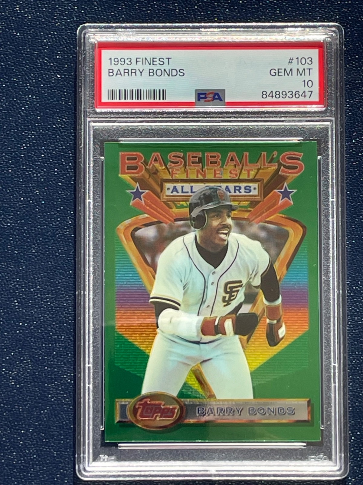 1993 Finest #103 Barry Bonds PSA 10 Gem Mint San Francisco Giants