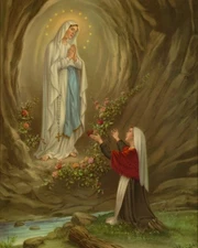 OUR LADY OF LOURDES Catholic print picture poster print Home Decor