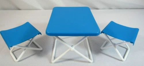 VINTAGE MATTEL BARBIE DREAMHOUSE CAMPING OUTDOOR TABLE AND CHAIRS FURNITURE SET