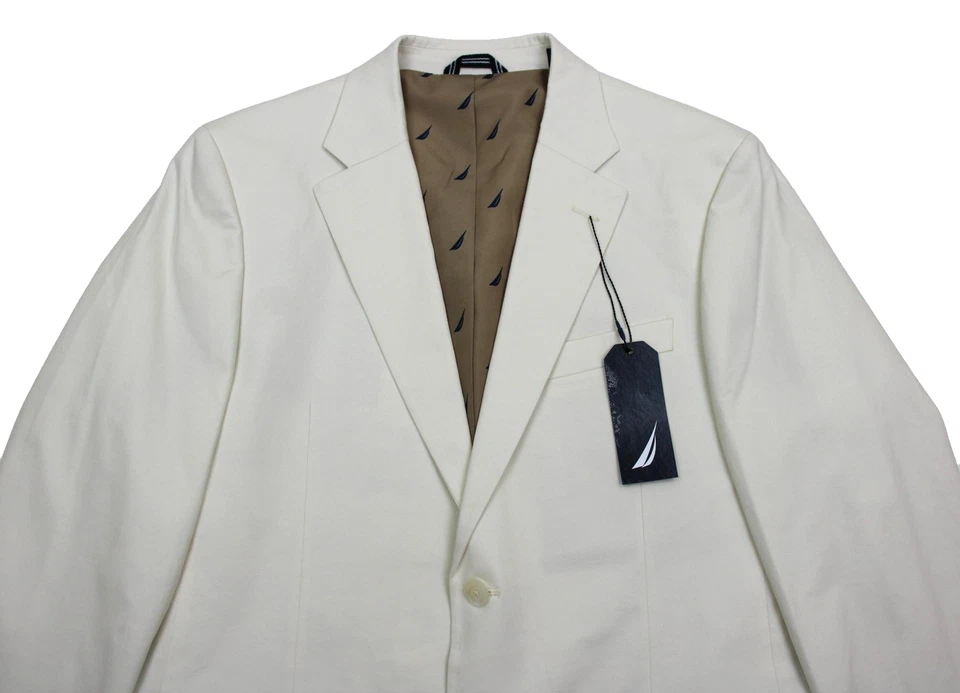 Traje Nautica Para Hombre 44R 38W Crema Ajuste Moderno GAFF Activo Elastizado Juego de 2 Piezas Foto 3 de 4