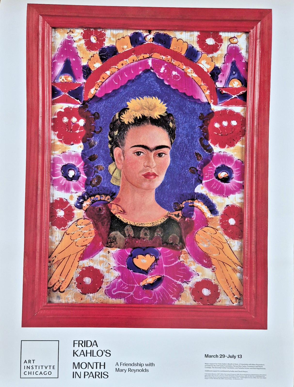 🟦 Frida Kahlo – Art Institute of Chicago 2025 – Affiche 61 × 45,7 cm