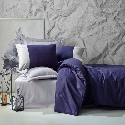 Midnight Thoughts Duvet Cover Set : Dark Blue, 1-Duvet Cover, 1-Fitted Sheet and