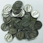 MIXED DATE ANS MINT MERCURY DIME LOT * 48 TOTAL * NR #P2898