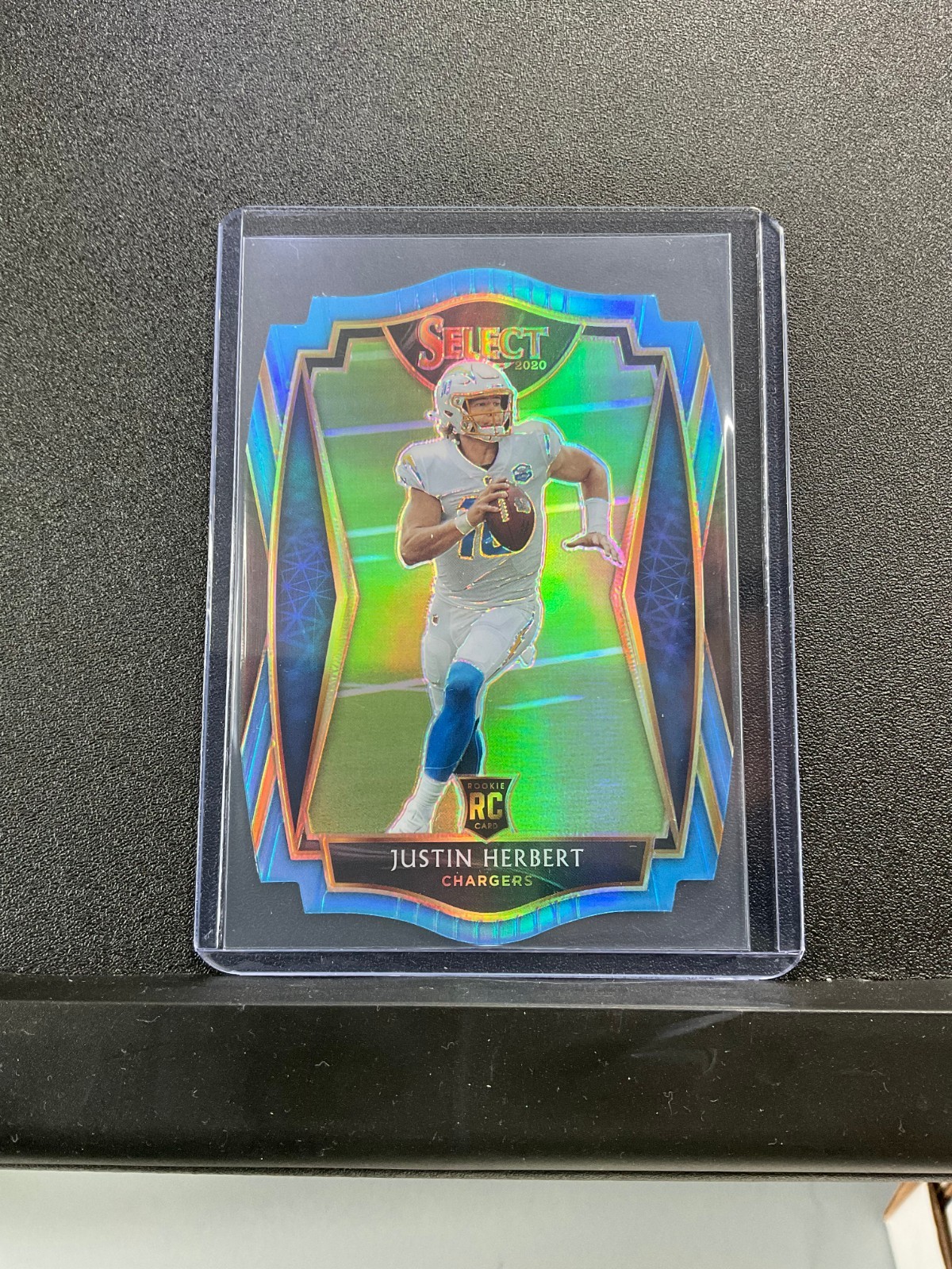 2020 Panini Select Justin Herbert #144 Premier Light Blue Prizm DieCut Rookie RC