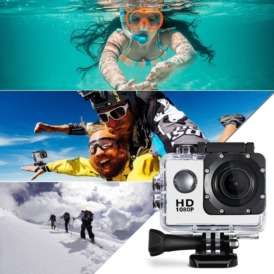 Full HD 1080P Action/Sport/Wasserdicht Kamera Rekorder DVR VGA Helmet Remote Kit - Bild 3 von 4